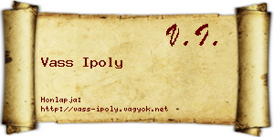Vass Ipoly névjegykártya